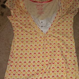 Energie yellow butterfly shirt